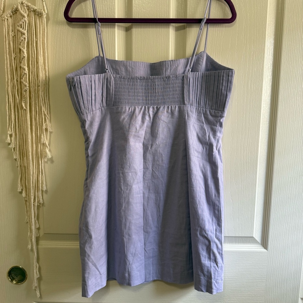 NWT Maeve The Ophelia Sleeveless Linen Slim Mini Dress Lilac Size 12 - Picture 5 of 7